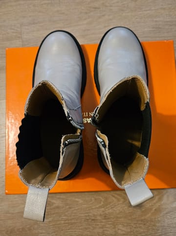 British Passport Leder-Chelsea-Boots in Creme