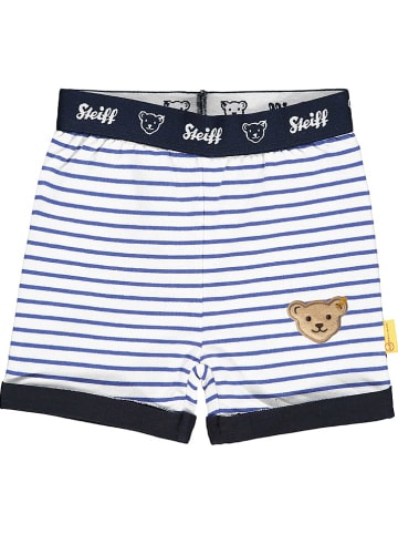 Steiff Sweatshorts in Blau/ Weiß