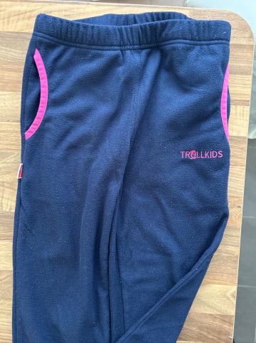 Trollkids Fleece Hose "Troll" in Marineblau / Magenta