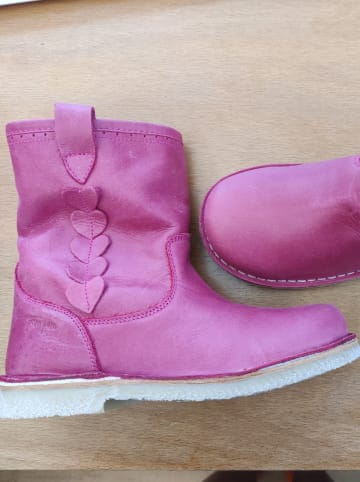 POM POM Leder-Winterboots in Pink