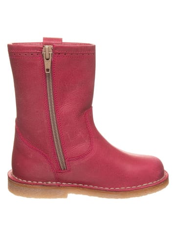 POM POM Leder-Winterboots in Pink