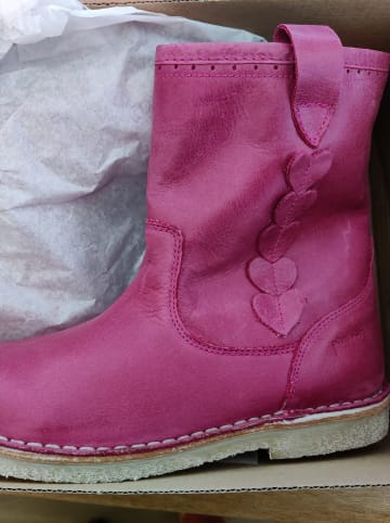 POM POM Leder-Winterboots in Pink