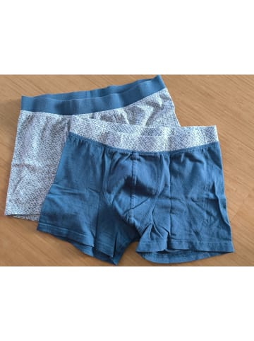 Schiesser 2er-Set: Boxershorts in Blau/ Hellgrau