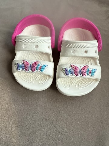 Crocs Sandalen "Classic" in Weiß/ Pink