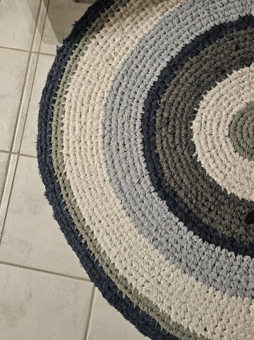 Sebra Häkelteppich in Hellblau - Ø 120 cm