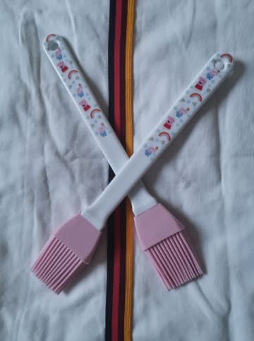 Dr. Oetker 2er-Set: Backpinsel "Peppa & George" in Rosa/ Weiß - (L)25 cm