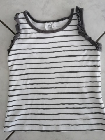 lamino Top in Weiß/ Grau