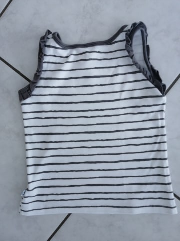 lamino Top in Weiß/ Grau