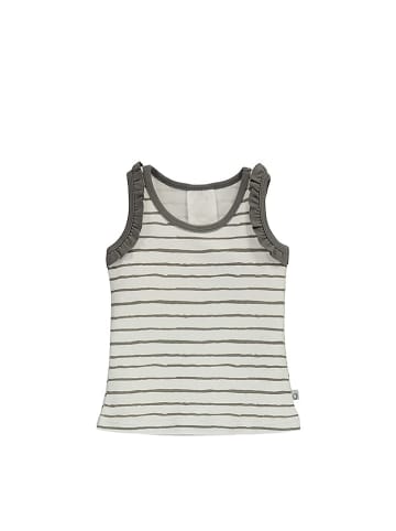 lamino Top in Weiß/ Grau