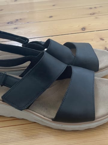 Clarks Leder-Sandalen in Schwarz