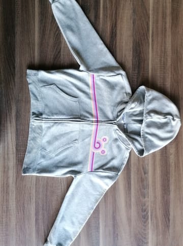 GAP Sweatjacke in Hellgrau/ Pink