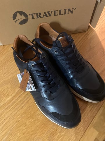 TRAVELIN' Leder-Sneakers "Tamworth" in Dunkelblau