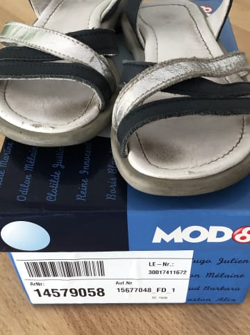 mod8 Leder-Sandalen "Jelguy2" in Dunkelblau/ Silber