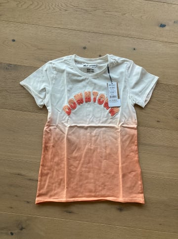 Blue Effect Shirt in Orange/ Weiß