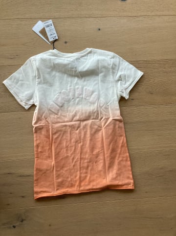 Blue Effect Shirt in Orange/ Weiß