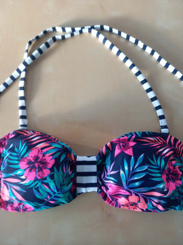 Venice Beach Bandeau-Bikini-Top in marine-bedruckt