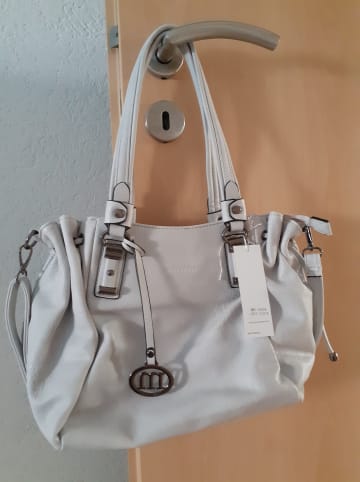 Manoukian Schultertasche "Juliana" in Hellgrau - (B)28 x (H)28 x (T)11 cm