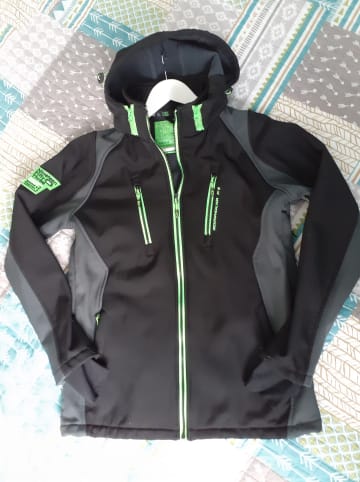 Geographical Norway Softshelljacke "Raket" in Schwarz/ Grau/ Hellgrün