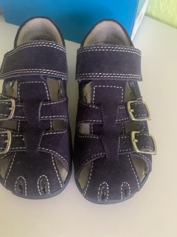 Richter Shoes Leder-Halbsandalen in Dunkelblau