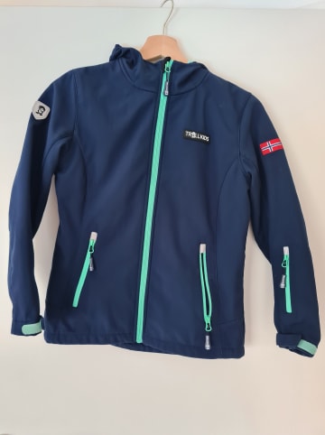 Trollkids Softshelljacke "Oslofjord" in Dunkelblau/ Türkis