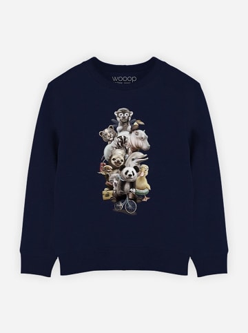 WOOOP Sweatshirt "Zoo Escape" in Dunkelblau