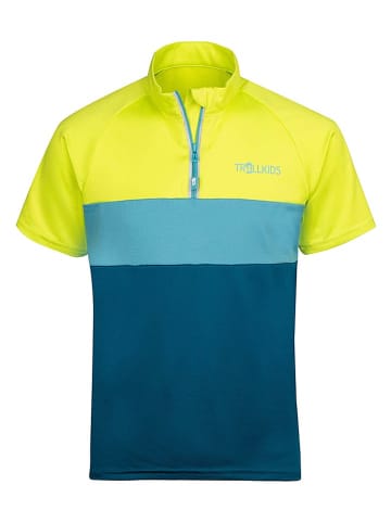 Trollkids Fahrradshirt "Trondheim" in Gelb/ Blau