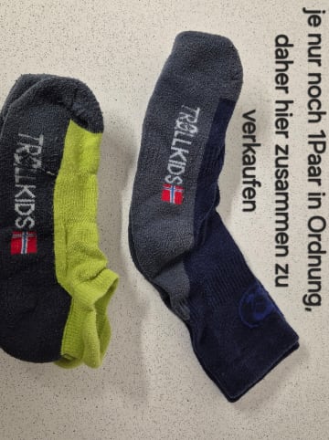 Trollkids 2er-Set: Wandersocken "Low Cut Socks II" in Neongrün