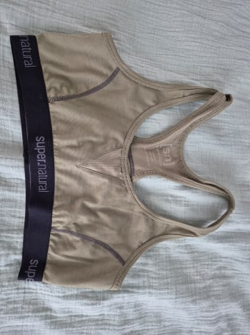 super.natural Sport-BH "Semplice" in Khaki/ Schwarz