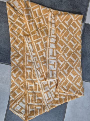 Zwillingsherz Tuch in Gelb/ Weiß - (L)150 x (B)120 cm