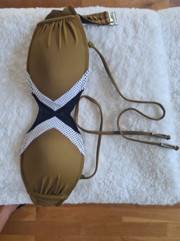 Beachlife Bikini-Oberteil in Khaki/ Schwarz