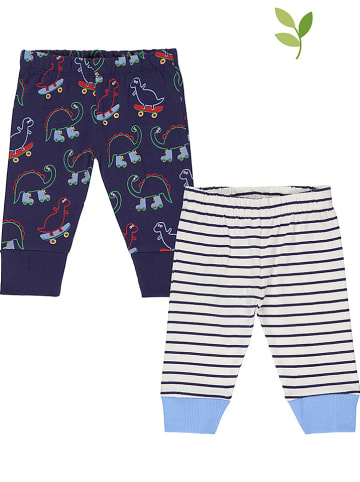 Lilly and Sid 2er-Set: Leggings in Weiß/ Dunkelblau