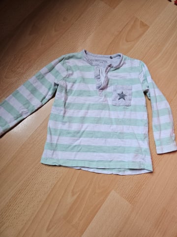 bellybutton Longsleeve in Türkis/ Weiß/ Grau