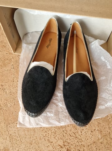 Flip Flop Leder-Slipper "Chili" in Schwarz