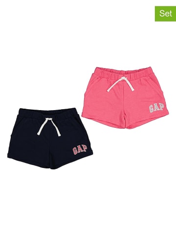 GAP 2er-Set: Sweatshorts in Pink/ Dunkelblau