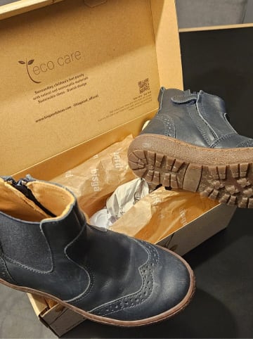 bisgaard Leder-Boots in Dunkelblau