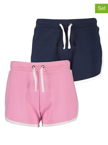 Blue Seven 2er-Set: Shorts in Dunkelblau/ Rosa