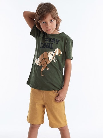 Denokids 2tlg. Outfit "Cool T-Rex" in Khaki/ Beige