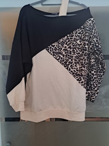 Cool and sexy Sweatshirt in Schwarz/ Beige