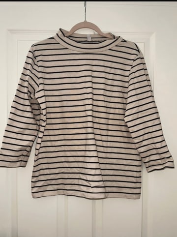 ESPRIT Longsleeve in Beige/ Schwarz