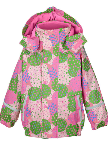 Sterntaler 3in1-Regenjacke in Grün/Bunt, mit abnehmbarer Kapuze ohne Innenjacke, leichter Farbabrieb rechte Seitentasche