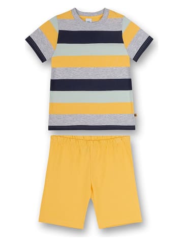 Sanetta Pyjama in Gelb/ Grau