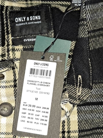 ONLY & SONS Hemd "Scott" in Schwarz/ Oliv
