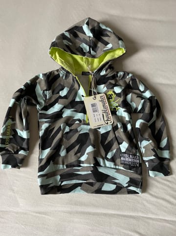 Bondi Hoodie "Camouflage" in Grau/ Schwarz/ Hellblau