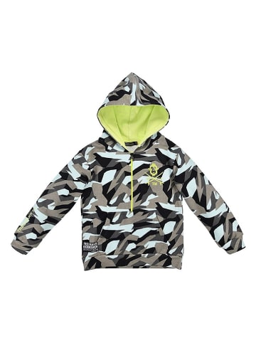 Bondi Hoodie "Camouflage" in Grau/ Schwarz/ Hellblau