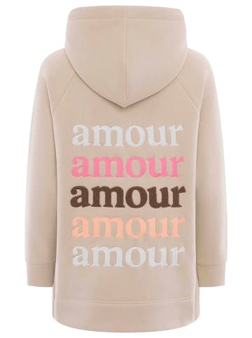 Zwillingsherz Hoodie "Amour" in Beige