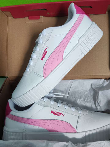 Puma Leder-Sneakers "Carina 2.0 Jr" in Weiß/ Rosa