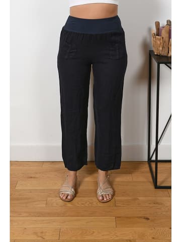 Plus Size Company Leinen-Hose "Sally" in Dunkelblau