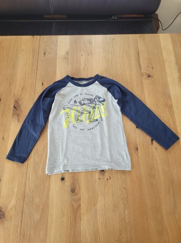 lamino Longsleeve in Grau/ Dunkelblau