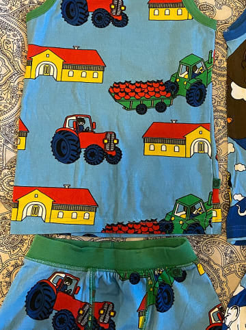 Småfolk 2tlg. Wäscheset "Tractor" in Hellblau