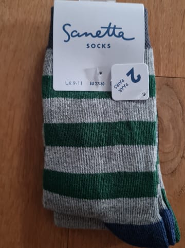 Sanetta 2er-Set: Socken in Grau/ Grün